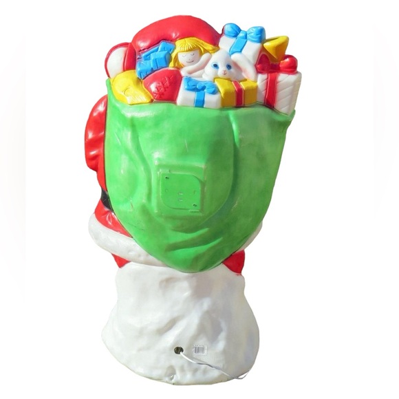 Rare Vintage ”Santa’s Best” Santa w/ Toy Sack Lighted Outdoor Plastic Blow Mold - Picture 2 of 7